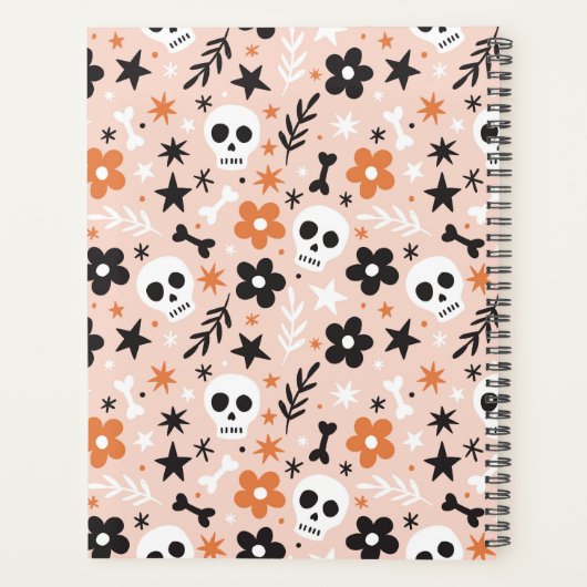 Blume Schädelmuster Planer (Rückseite)