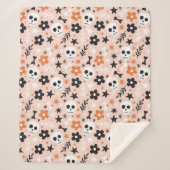 Blume Schädelmuster Sherpadecke (Vorderseite)
