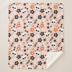 Blume Schädelmuster Sherpadecke
