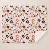 Blume Schädelmuster Sherpadecke (Vorderseite (Horizontal))