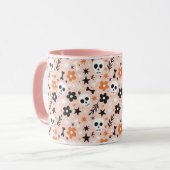 Blume Schädelmuster Tasse (Vorderseite Links)