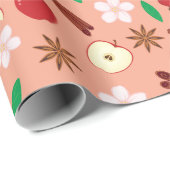 Blume, scharfe Äpfel, Zimt nahtlos Geschenkpapier (Rolleneckpunkt)
