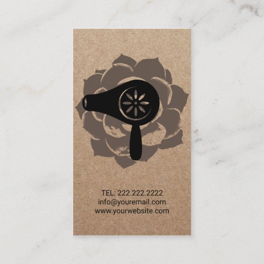 Blume & Schere Rustikale Kraft Visitenkarte (Rückseite)
