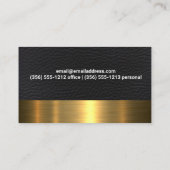 Blume-Scheren-Logo | Leder | Gold Metallic Visitenkarte (Rückseite)