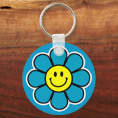 Blume Schlüsselanhänger (blau) (Vorderseite)