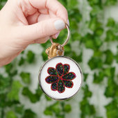 Blume Schlüsselanhänger mit schwarzem Glitzer (Hand)