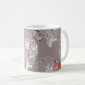 Blume, Schmetterling, Aquarell, Muster Kaffeetasse (VorderseiteRechts)