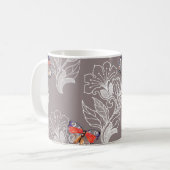 Blume, Schmetterling, Aquarell, Muster Kaffeetasse (Vorderseite Links)