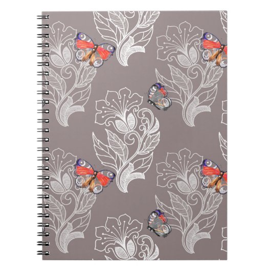 Blume, Schmetterling, Aquarell, Muster Notizblock (Vorderseite)