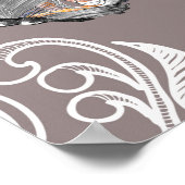 Blume, Schmetterling, Aquarell, Muster Poster (Ecke)