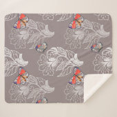 Blume, Schmetterling, Aquarell, Muster Sherpadecke (Vorderseite (Horizontal))