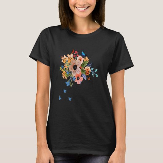 Blume Schmetterling-Blume ist Hübscher Duft T-Shirt (Vorderseite)