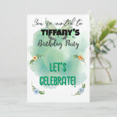 Blume & Schmetterling Einladung zum Geburtstag (Stehend Vorderseite)