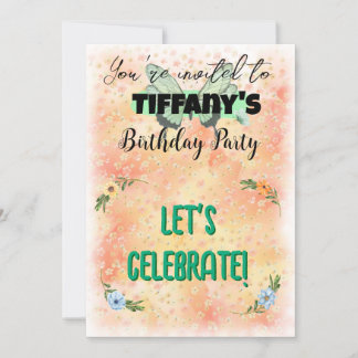 Blume & Schmetterling Einladung zum Geburtstag