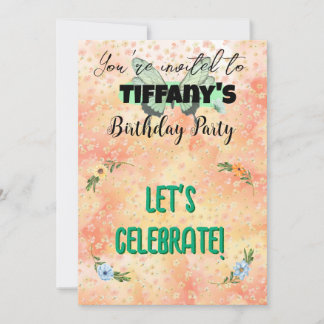 Blume & Schmetterling Einladung zum Geburtstag