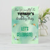 Blume & Schmetterling Einladung zum Geburtstag (Stehend Vorderseite)