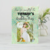 Blume & Schmetterling Einladung zum Geburtstag (Stehend Vorderseite)