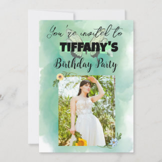 Blume & Schmetterling Einladung zum Geburtstag