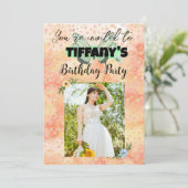 Blume & Schmetterling Einladung zum Geburtstag (Stehend Vorderseite)