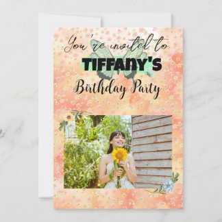 Blume & Schmetterling Ihren Foto einladen Einladung