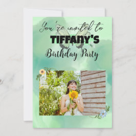 Blume & Schmetterling Ihren Foto einladen Einladung