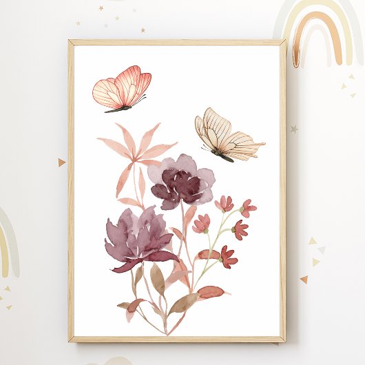 Blume Schmetterling Kinderzimmer Poster Kinder Zim