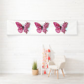 Blume Schmetterling mit rosa Sakura Banner (Insitu)