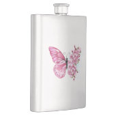 Blume Schmetterling mit rosa Sakura Flachmann (Rechts)