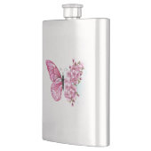 Blume Schmetterling mit rosa Sakura Flachmann (Links)