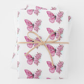 Blume Schmetterling mit rosa Sakura Geschenkpapier Set (Beispiel)