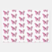 Blume Schmetterling mit rosa Sakura Geschenkpapier Set (Vorderseite)