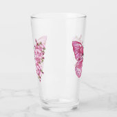 Blume Schmetterling mit rosa Sakura Glas (Links)