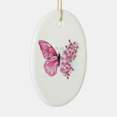 Blume Schmetterling mit rosa Sakura Keramik Ornament (Rechts)