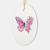 Blume Schmetterling mit rosa Sakura Keramik Ornament (Links)