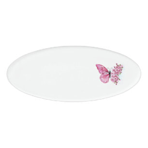 Blume Schmetterling mit rosa Sakura Namenschild