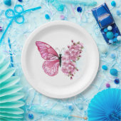 Blume Schmetterling mit rosa Sakura Pappteller (Party)