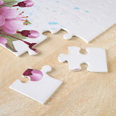 Blume Schmetterling mit rosa Sakura Puzzle (Seite)