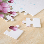 Blume Schmetterling mit rosa Sakura Puzzle (Seite)