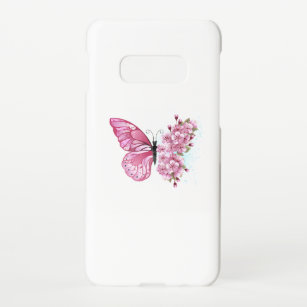 Blume Schmetterling mit rosa Sakura Samsung Galaxy S10E Hülle