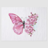 Blume Schmetterling mit rosa Sakura Seidenpapier (Vorderseite)