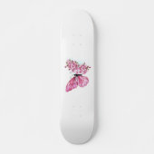 Blume Schmetterling mit rosa Sakura Skateboard (Vorne)