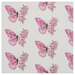 Blume Schmetterling mit rosa Sakura Stoff