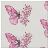 Blume Schmetterling mit rosa Sakura Stoff (Nahaufnahme)