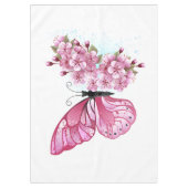 Blume Schmetterling mit rosa Sakura Tischdecke (Vorderseite)
