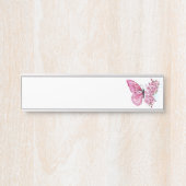 Blume Schmetterling mit rosa Sakura Türschild (Vorderseite )