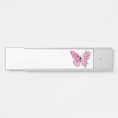 Blume Schmetterling mit rosa Sakura Türschild (Vorderseite )