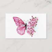 Blume Schmetterling mit rosa Sakura Visitenkarte (Vorderseite)