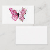 Blume Schmetterling mit rosa Sakura Visitenkarte (Vorne/Hinten)