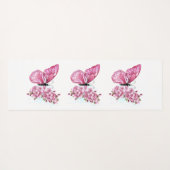 Blume Schmetterling mit rosa Sakura Yogamatte (Rückseite (Horizontal))