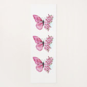 Blume Schmetterling mit rosa Sakura Yogamatte (Rückseite)